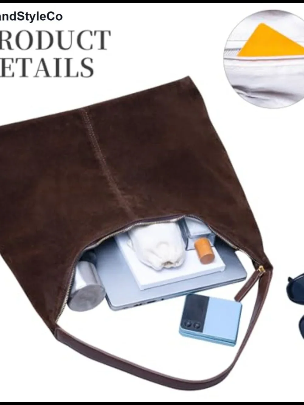 Suede Leather Hobo Shoulder Bag Slouchy Tote Handbag Crescent Purse Women Daily